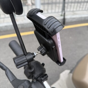 电动车手机支架摩托车后视镜外卖骑行导航手机夹反光镜杆免工具
