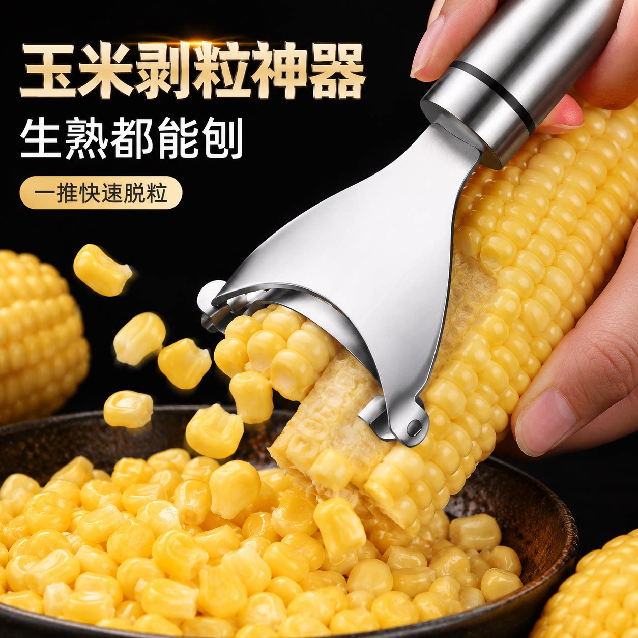 加厚不锈钢玉米刨脱粒器刨粒器