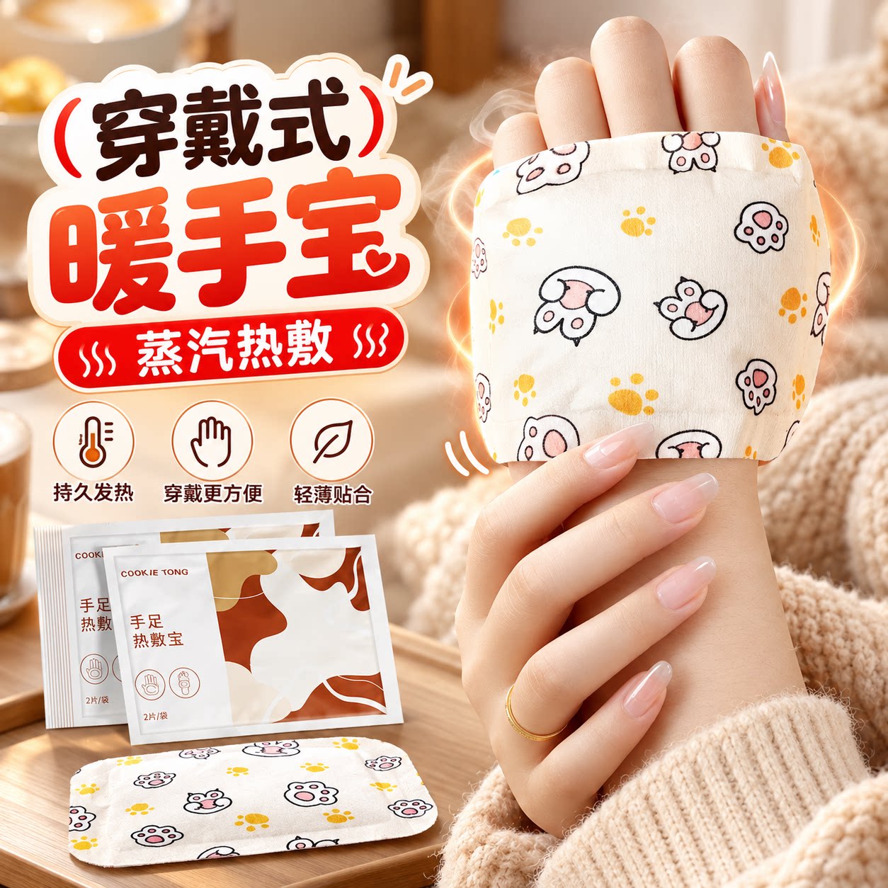 穿戴式自发热迷你暖手宝