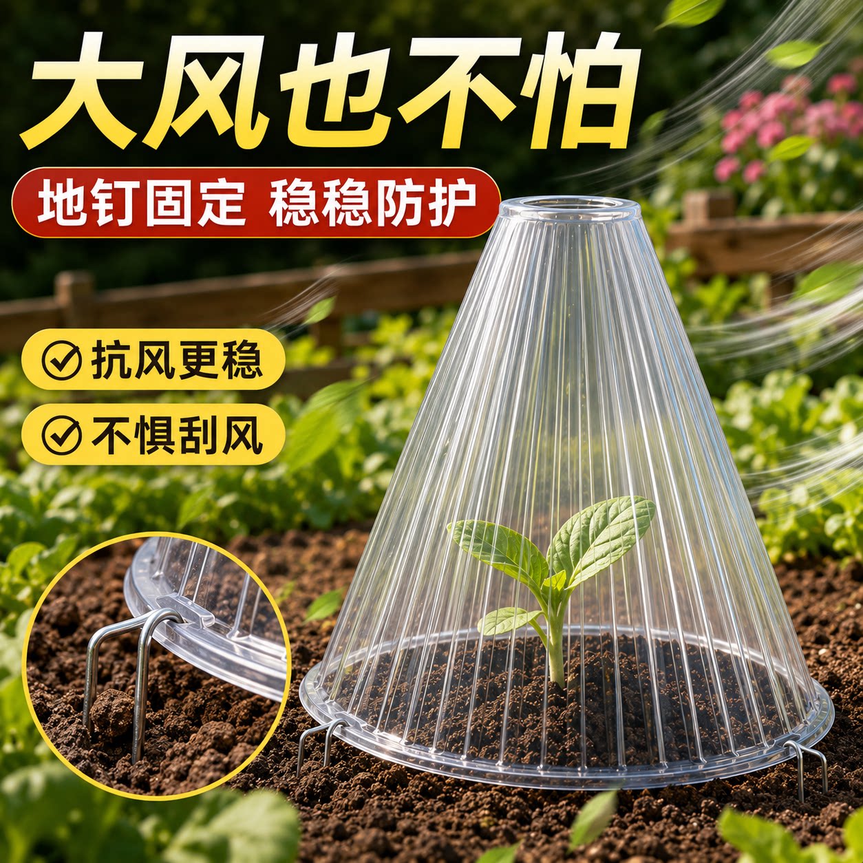 加大款植物育苗罩加厚瓜果幼苗防护套种菜秧苗保温防冻防虫防鸟罩