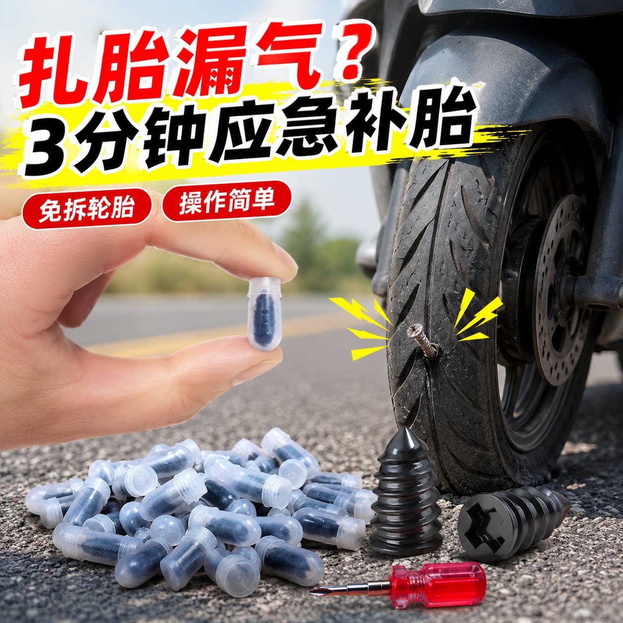 快速无损免撬补胎钉2025年新款
