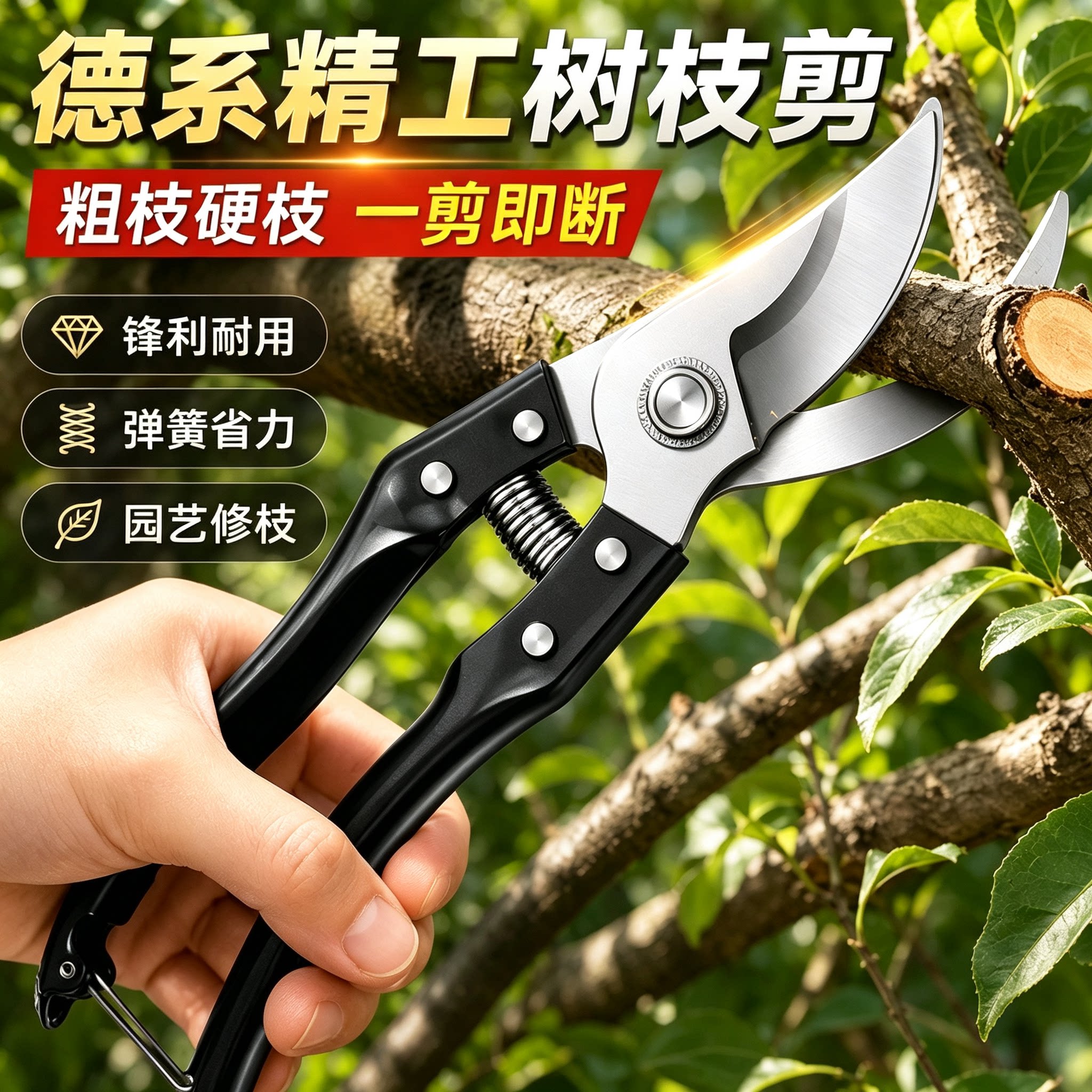 不锈钢园艺修枝剪高硬度剪枝如泥图片