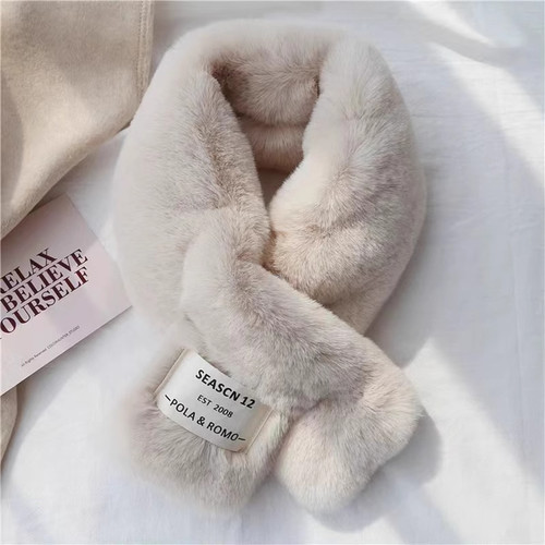 柔软毛毛围巾毛绒少女围脖加厚