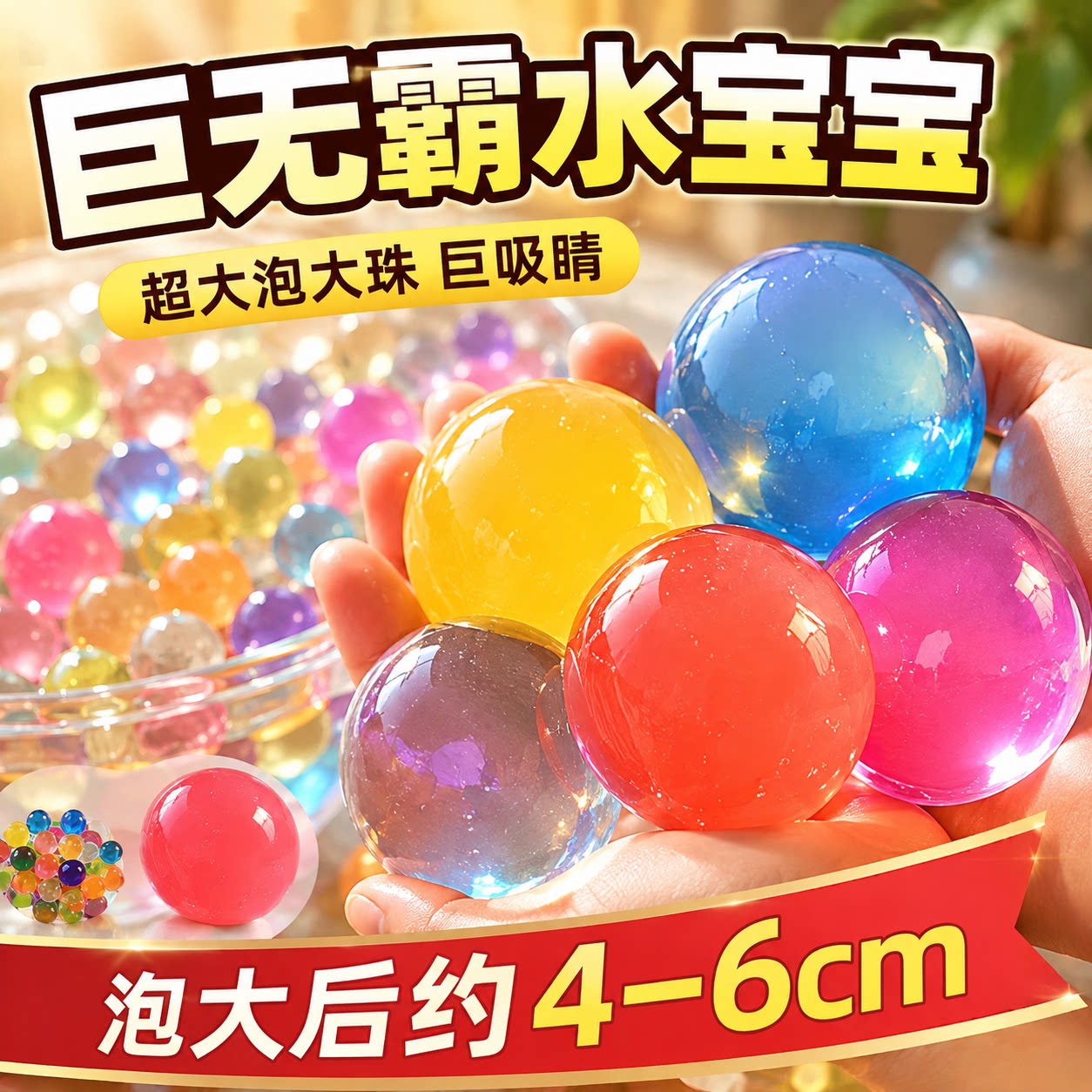 特大霸王珠海绵宝宝泡大珠吸水珠海洋超大水宝宝玩具水精灵水晶泥