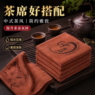 功夫茶巾高档茶布吸水加厚茶具毛巾茶几茶桌布禅意抹布垫茶台配件