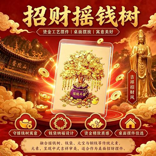【老傅推荐】新款手机贴卡日进斗金钱母手机贴文创招財好运手机贴