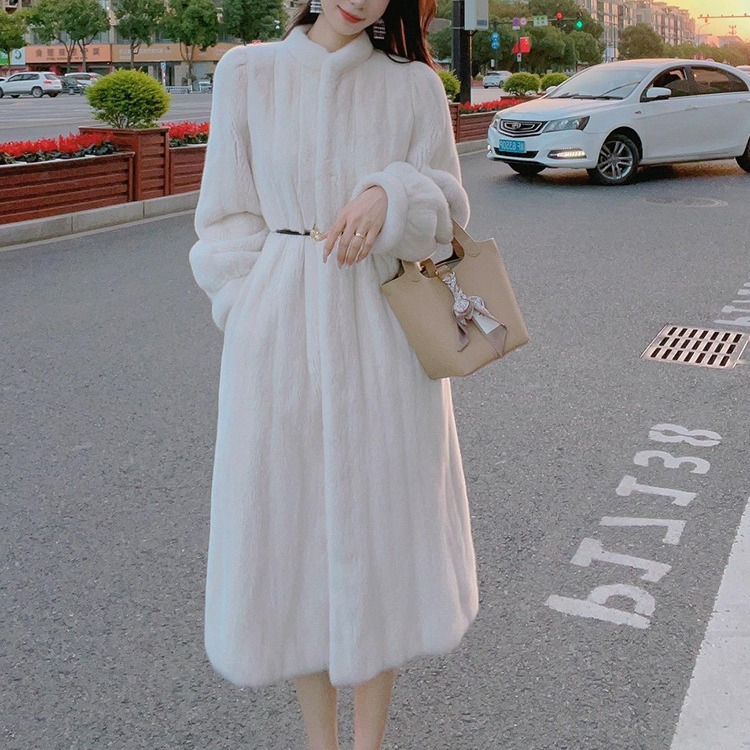 超好看粉色长大衣高级感御姐风富家千金仿羊羔毛厚外套女冬季爆款