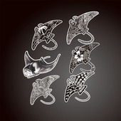 水肺潜水蝠鲼Manta Ray鳐鱼潜水汽车贴纸防海水支持定制贴纸7963