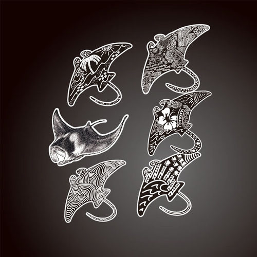 水肺潜水蝠鲼Manta Ray鳐鱼潜水汽车贴纸防海水支持定制贴纸7963