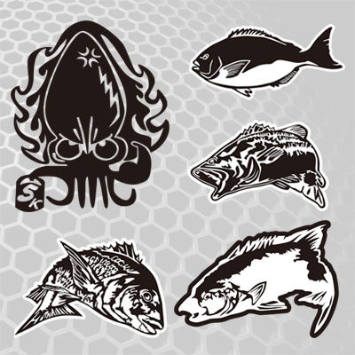 汉魂贴纸适用路亚钓箱海钓定做钓鱼船贴纸定制钓箱贴纸防水 2066