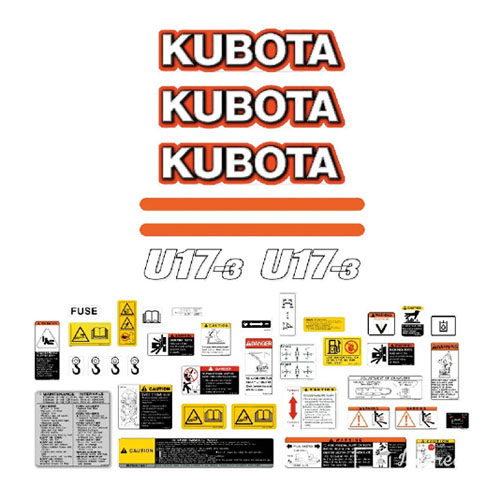适用于Kubota U17 贴花贴纸  迷你挖掘机贴纸 定制挖机贴纸8633