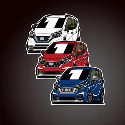 汽车贴纸适用于#nissannote#E12 JDM贴纸卡通反光车贴 8205