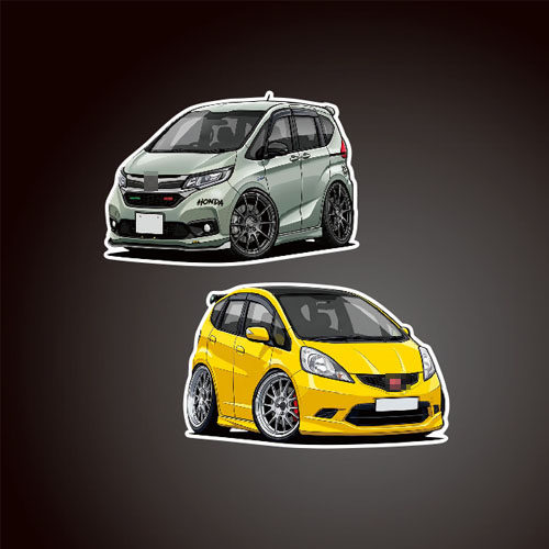 汽车贴纸适用于HONDA FREED HONDAFITRS 车尾贴反光贴 8514