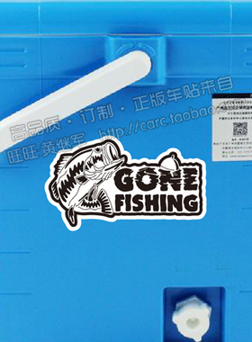 定制车贴适用海钓 矾钓 阿波 钓鱼贴 GONE FISHING 垂钓 钓箱8086
