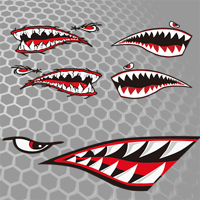 适合化氏路亚盒鲨鱼汽车对称贴纸