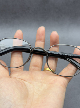 日式本万年龟纯钛眼镜框男女款复古枪色方框近视架配高度数眼镜潮