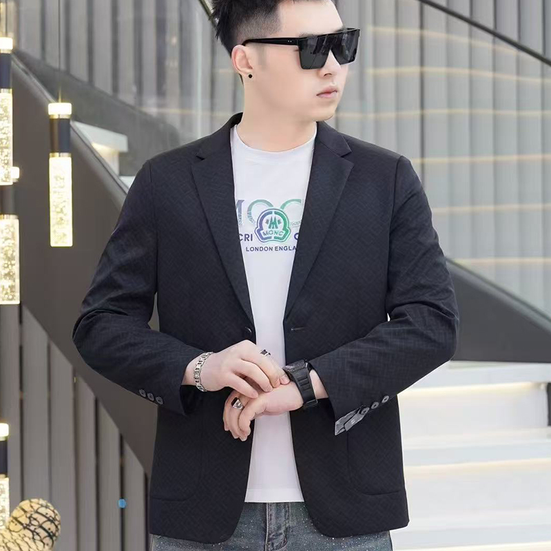 欧货男士商务西服外套2025春秋时尚休闲百搭高端修身潮男西装上衣