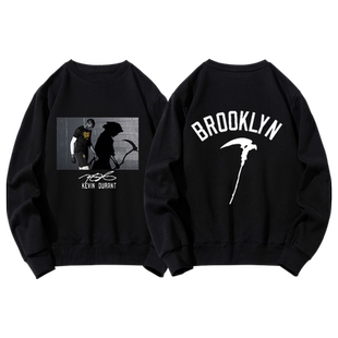 杜兰特卫衣男圆领美式篮球运动外套男款篮网KD死神长袖衣服秋季潮