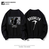 杜兰特卫衣男圆领美式 潮 衣服秋季 篮球运动外套男款 篮网KD死神长袖