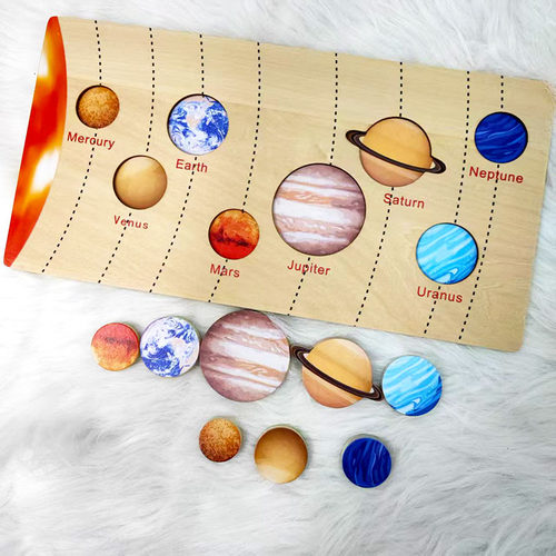 八大行星太阳系木制立体模型玩具