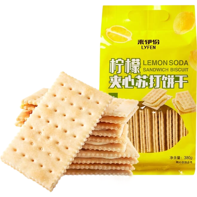 来伊份柠檬夹心苏打饼干380g香脆