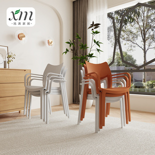 北欧椅子家用简约休闲靠背凳子奶茶店塑料餐椅加厚彩色马卡龙椅子