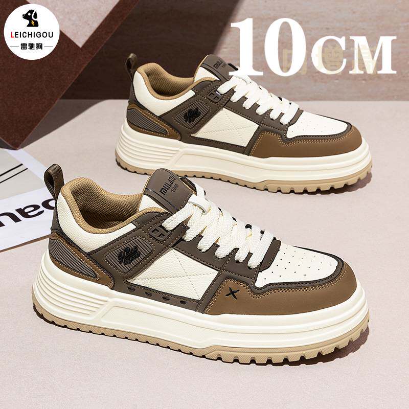 厚底增高鞋男10cm春季新款网纱透气休闲板鞋防滑耐磨工装百搭潮鞋