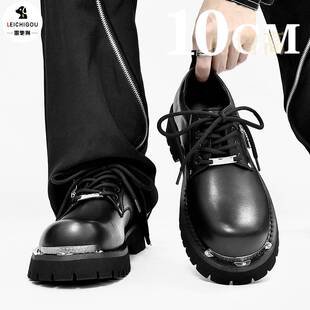 冬季 厚底增高鞋 新款 德比鞋 男10cm 商务正装 真皮小众设计内增高皮鞋