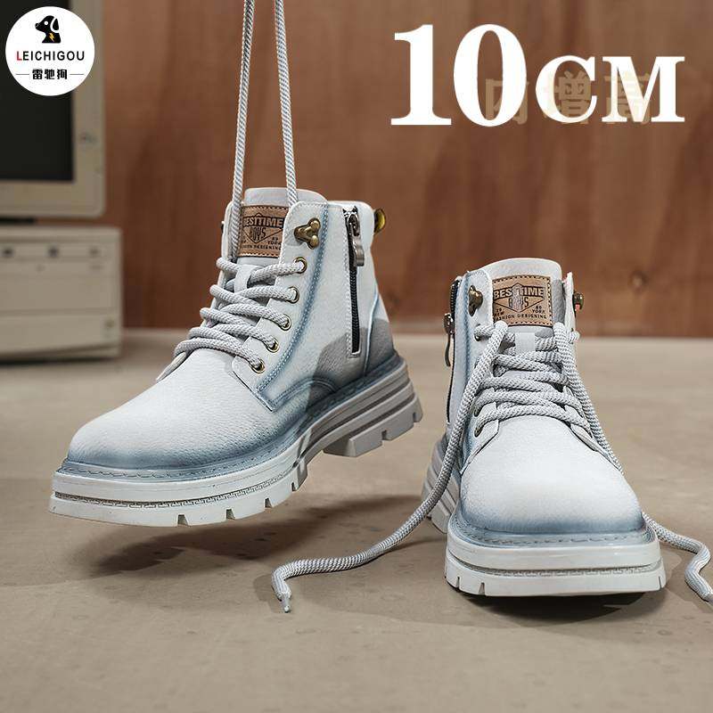 网红爆款超火高帮马丁靴男款冬季男士休闲皮鞋增高鞋男10cm工装靴