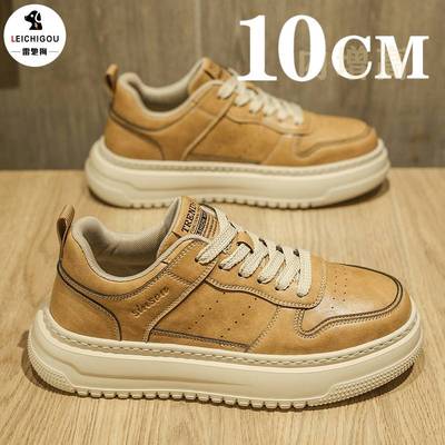 厚底内增高鞋男10cm隐形冬季男士复古高级感休闲板鞋耐磨运动潮鞋