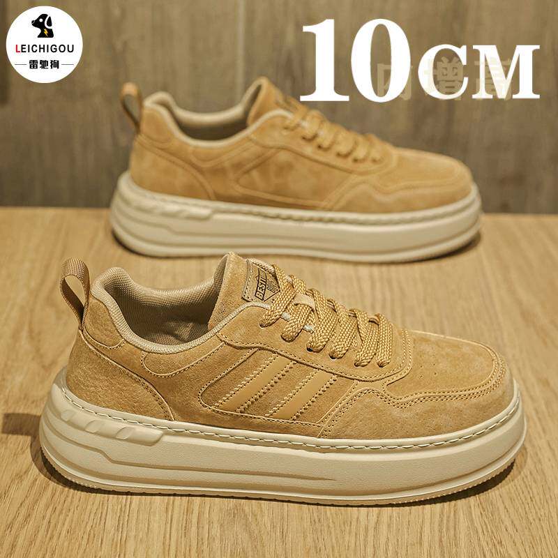 厚底内增高男鞋10cm夏季网纱透气小麦色复古休闲板鞋欧洲站潮鞋子