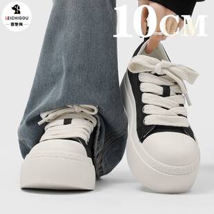 厚底增高大头百搭运动帆布鞋冬季内增高男鞋10cm小众美式休闲板鞋