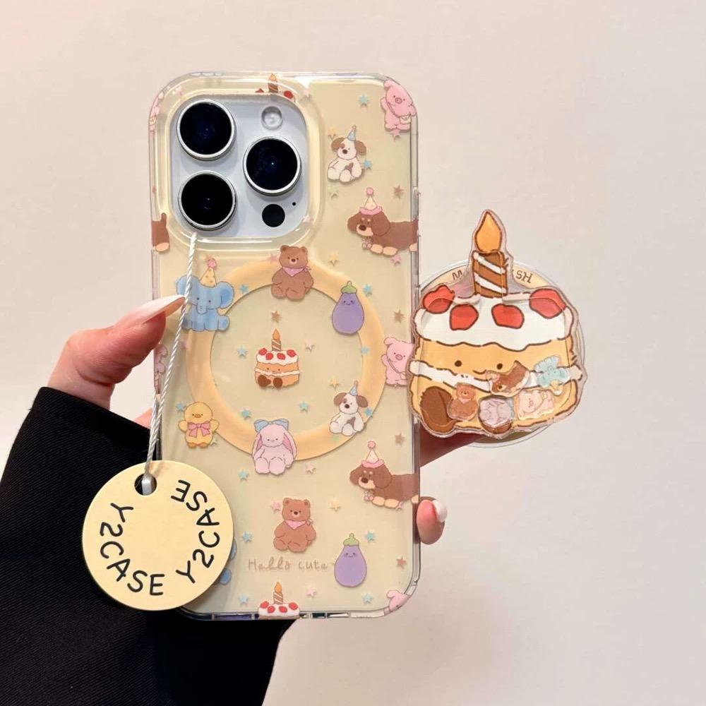 磁吸支架适用opporealmeGT5pro/neo9/6se手机壳V50/11/GT3女款8可爱jellycat动物蛋糕Q2/5i真我x7pro新23软z4