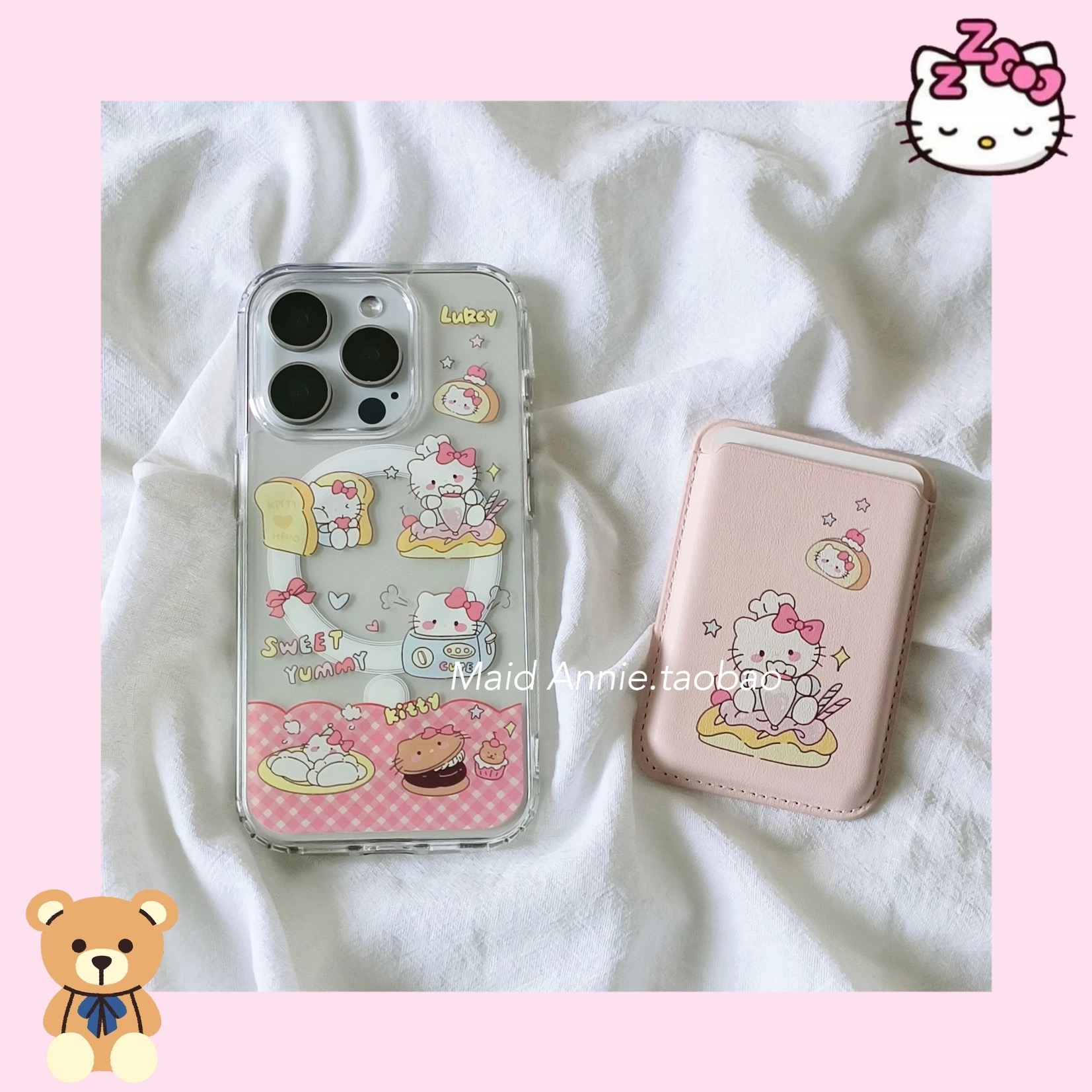 磁吸卡包适用华为荣耀100/90华为magic6pro/80GT手机壳70se/X20/3可爱吃货40i+畅玩50plus软套甜品kt猫女透明