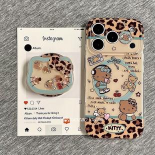 5pro美拉德风黑皮豹纹猫咪A56 a57女K11x 磁吸支架适用oppoA3eno10 93s软套8国际版 4se手机壳findx7