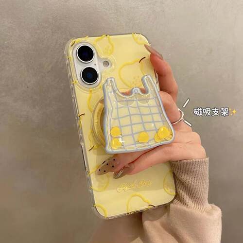 磁吸支架适用opporealmeGT5pro/neo9/6se手机壳V50/11/GT3女款8黄色梨购物袋摇摇乐Q2/5i真我x7pro新23软z4