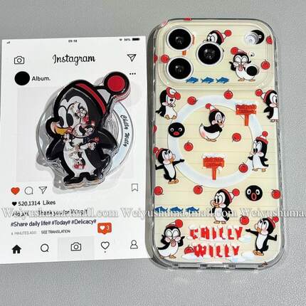 磁吸支架适用oppoA3/reno10/4se手机壳findx7/5pro满屏可爱红球帽子企鹅A56/32/a57女K11x/97/93s软套8国际版