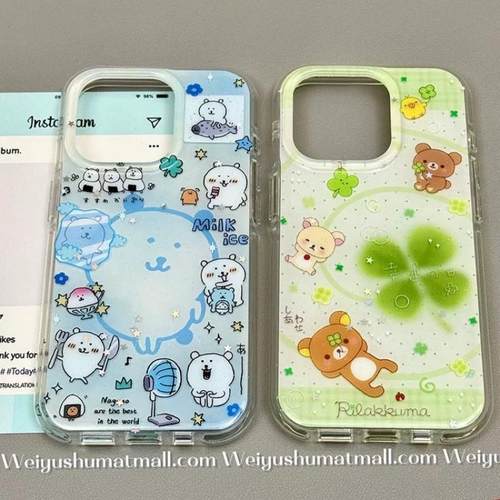 可爱情侣适用oppoA3/reno10/4se手机壳findx7/5pro四叶草自嘲轻松熊新款A56/32/a57女K11x/97/93s软套8国际版