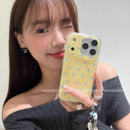 磁吸支架适用oppoA3/reno10/4se手机壳findx7/5pro韩风简约蓝色五角星A56/32/a57女K11x/97/93s软套8国际版