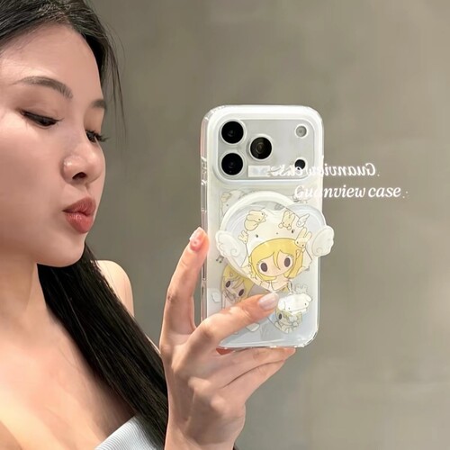 磁吸支架适用opporealmeGT5pro/neo9/6se手机壳V50/11/GT3女款8小清新波点野有上秋Q2/5i真我x7pro新23软z4