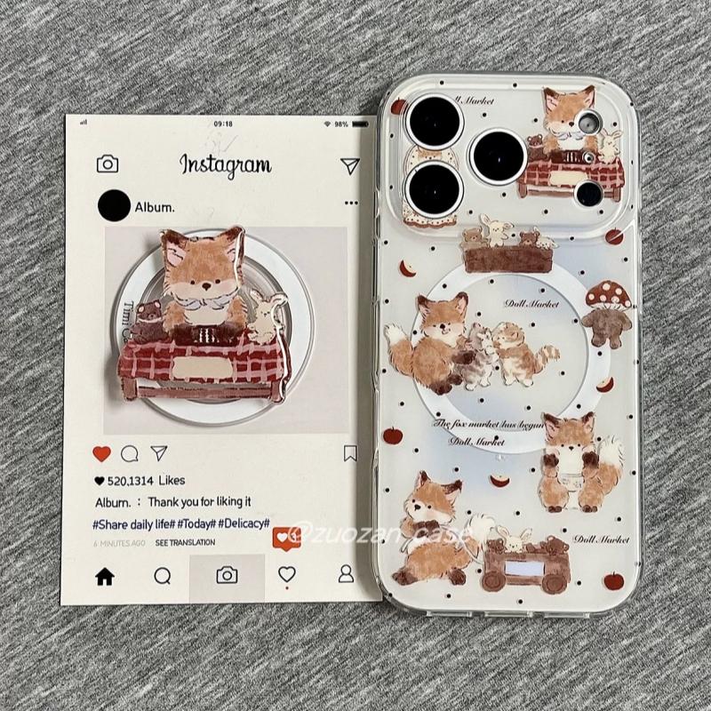 适用meizu18pro魅族21note无界版9趣味可爱小熊狐狸波点6plus/T谷歌20磁吸支架17全包X传音tecno女INFINIXHOT