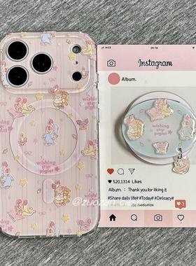 磁吸支架适用三星S25ultra/24/Note20/36粉色皮杰小猪A16超萌S20手机壳A22/23+A71女款S9+S21fe软54/56国际版