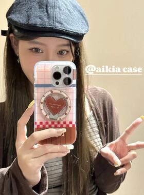 适用meizu18pro魅族21note无界版9粉格粉棕爱心折叠五角星6plus/T谷歌20磁吸支架17全包X传音tecno女INFINIXH