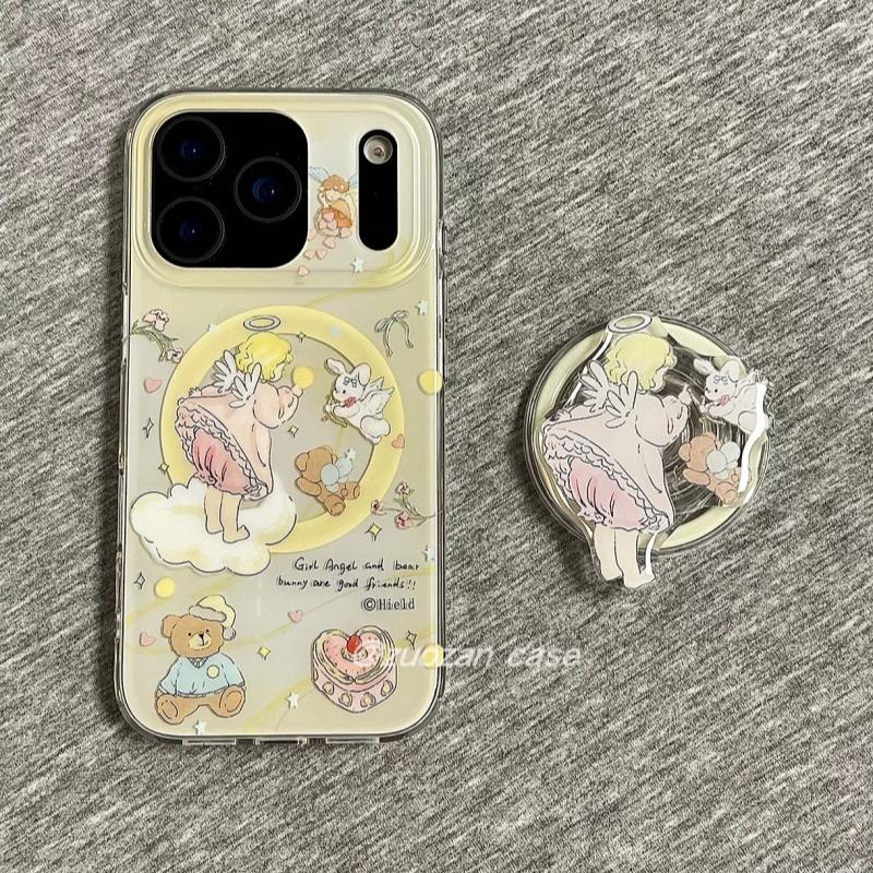 磁吸支架适用opporealmeGT5pro/neo9/6se手机壳V50/11/GT3女款8是可爱的天使女孩小熊Q2/5i真我x7pro新23软z4