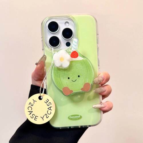 磁吸支架适用oppoA3/reno10/4se手机壳findx7/5pro小清新绿色椰子花表情A56/32/a57女K11x/97/93s软套8国际版