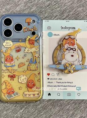 拼色渐变星星小人卡通适用华为nova12/U/9磁吸支架8SE新品MATE50/40e手机壳Pura70ultra软套防摔60畅享13女款