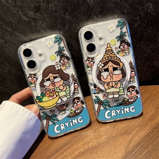 neo9 8泰国哭娃宝贝女孩Q2 6se手机壳V50 GT3女款 5i真我x7pro可爱23软套z4 磁吸支架适用opporealmeGT5pro