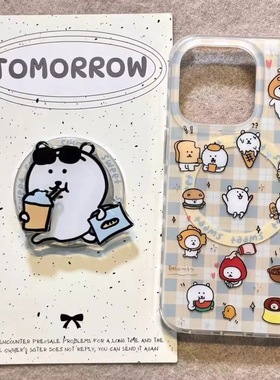 磁吸支架适用oppoA3/reno10/4se手机壳findx7/5pro阳光可爱自嘲熊A56/32/a57吃货女款K11x/97/93s软套8全包边