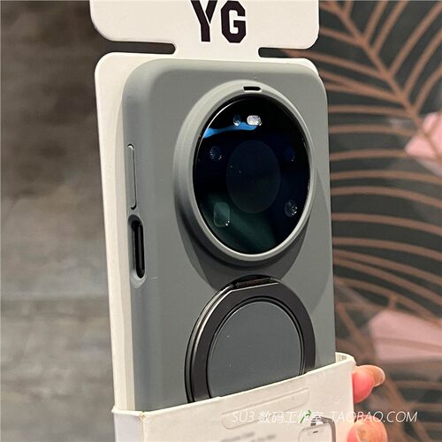 360度旋转支点壳适用华为mate80pro手机壳max液态硅胶70Air带支架60耐脏Pura80ultra防摔荣耀magic8炭灰色+女