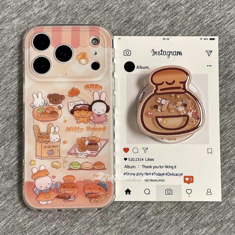 磁吸支架适用小米15/13U趣味可爱烤焦面包K80+手机壳红米Turbo3国际版k70/60/note12t/civi4pro软套poco女50e